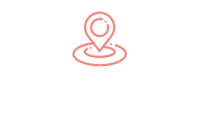 Rotes Symbol einer Standortmarkierung auf weißem Hintergrund mit unregelmäßiger schwarzer Farbverteilung am unteren Rand.